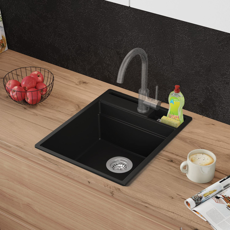 Multifunktional Einbecken Granitspüle ohne Abtropffläche Rubin 45 Clean Zone Two Levels - mit Platz für Zubehör