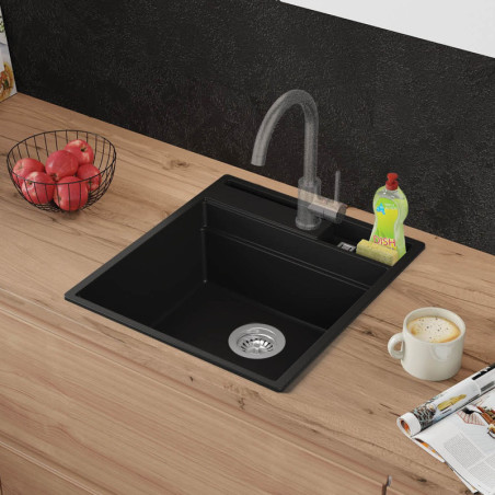 Multifunktional Einbecken Granitspüle ohne Abtropffläche Rubin 50 Clean Zone Two Levels - mit Platz für Zubehör