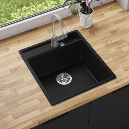Multifunktional Einbecken Granitspüle ohne Abtropffläche Rubin 50 Clean Zone Two Levels - mit Platz für Zubehör