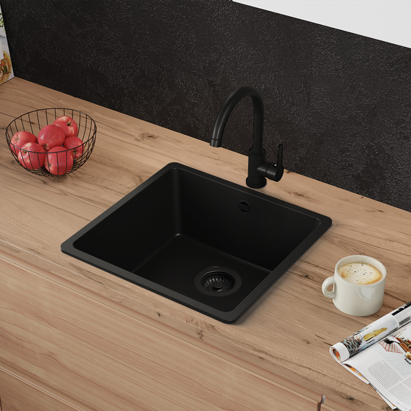 Garnet 50 Simple Thin - Egymedencés gránit konyhai mosogató csepegtető nélkül
