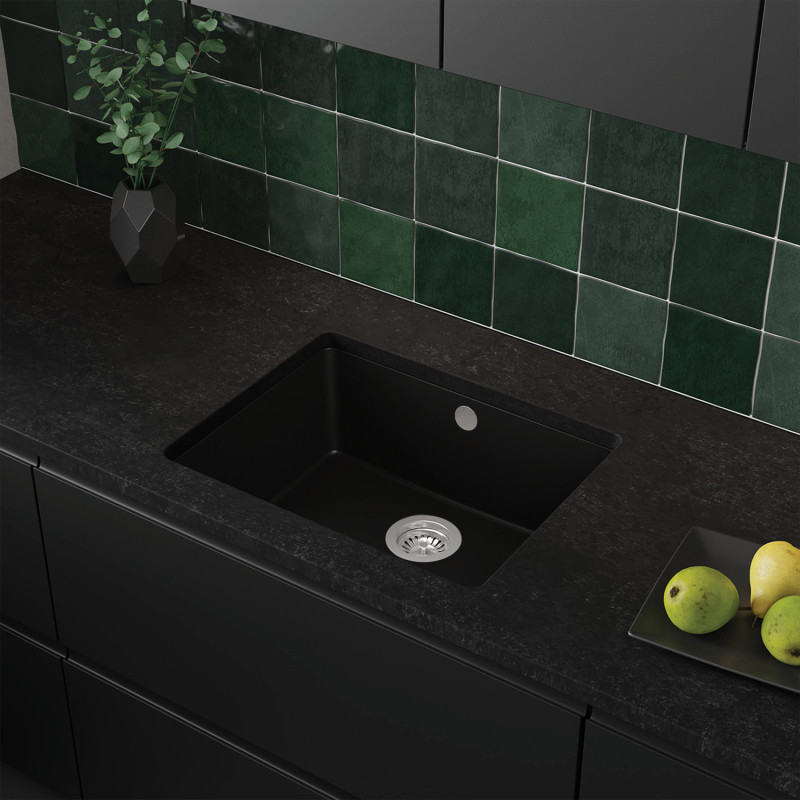 Garnet 60 Simple - Egymedencés aláépíthető gránit konyhai mosogató csepegtető nélkül