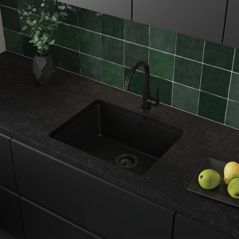 Garnet 60 Simple - Egymedencés aláépíthető gránit konyhai mosogató csepegtető nélkül