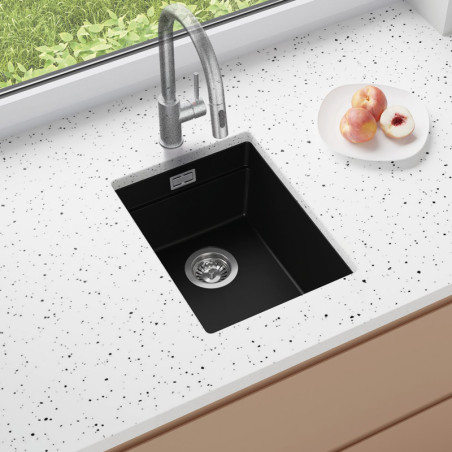 Multifunktional Einbecken Granit-Unterbauspüle ohne Abtropffläche Coral 40 Low Level