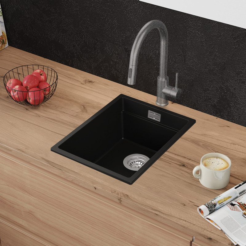Multifunktional Einbecken Granitspüle ohne Abtropffläche Coral 40 Low Level Thin