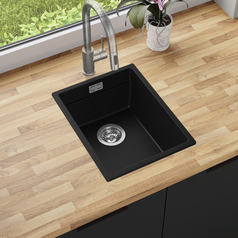 Multifunktional Einbecken Granitspüle ohne Abtropffläche Coral 40 Low Level Thin