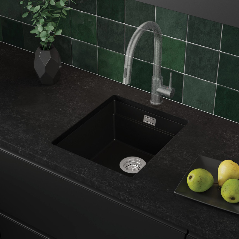 Multifunktional Einbecken Granit-Unterbauspüle ohne Abtropffläche Coral 45 Low Level