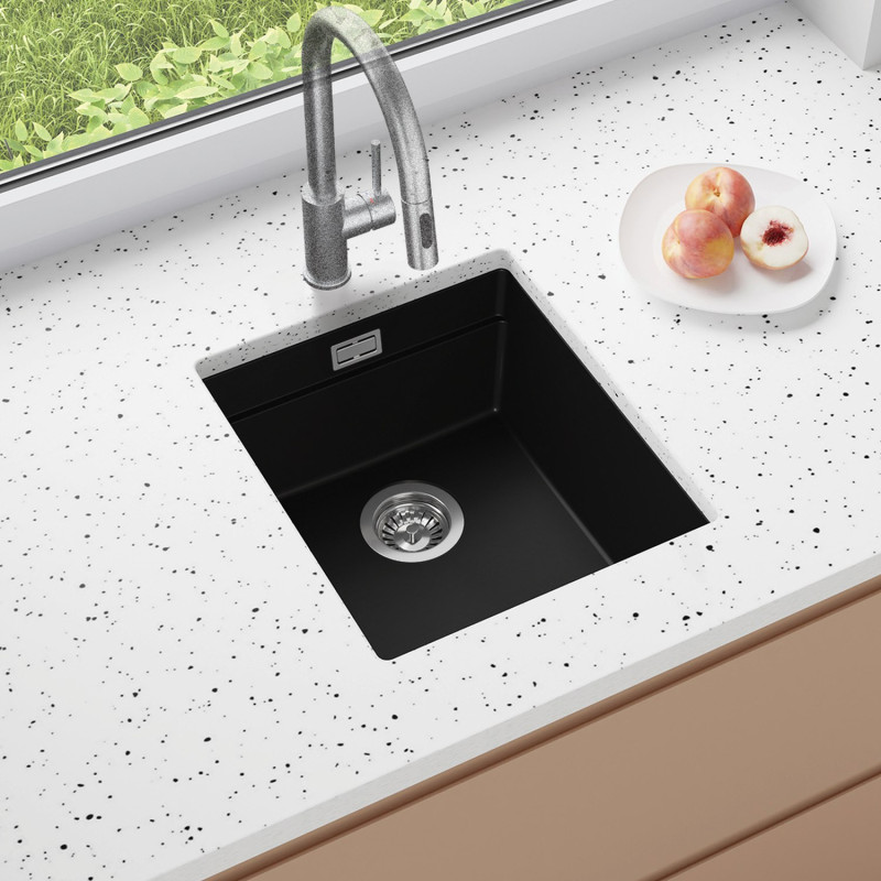 Multifunktional Einbecken Granit-Unterbauspüle ohne Abtropffläche Coral 45 Low Level