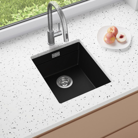 Multifunktional Einbecken Granit-Unterbauspüle ohne Abtropffläche Coral 45 Low Level