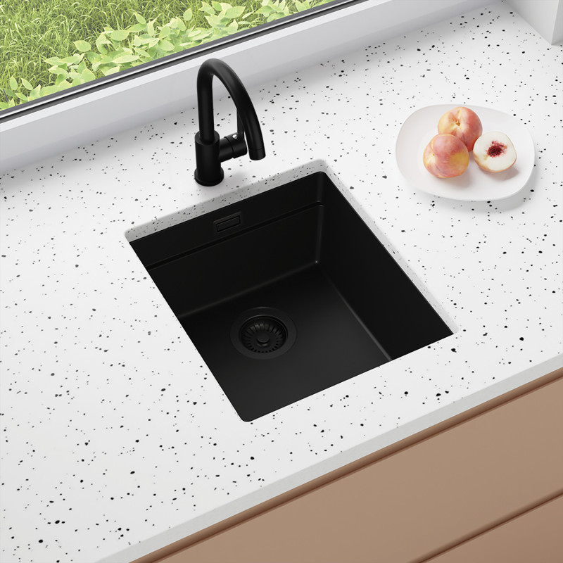 Multifunktional Einbecken Granit-Unterbauspüle ohne Abtropffläche Coral 45 Low Level