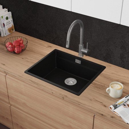 Multifunktional Einbecken Granitspüle ohne Abtropffläche Coral 60 Low Level Thin