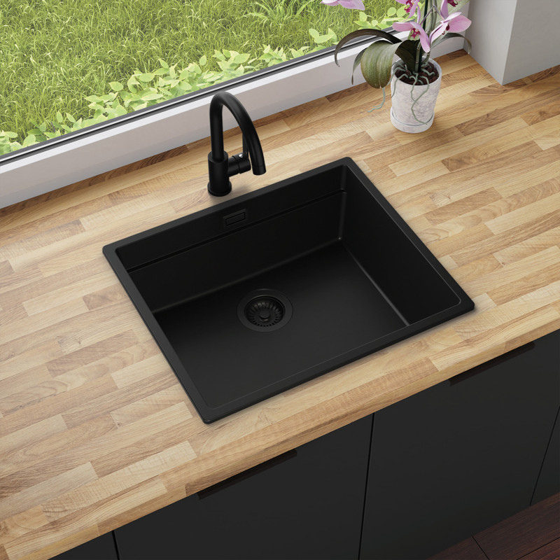 Multifunktional Einbecken Granitspüle ohne Abtropffläche Coral 60 Low Level Thin
