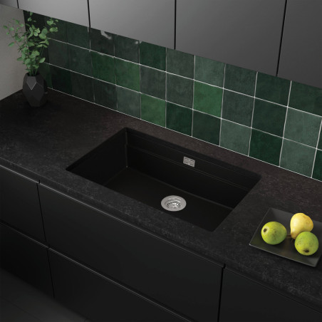Multifunktional Einbecken Granit-Unterbauspüle ohne Abtropffläche Coral 80 Low Level