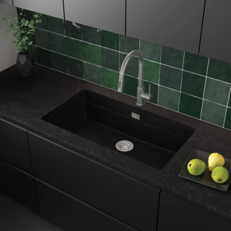 Multifunktional Einbecken Granit-Unterbauspüle ohne Abtropffläche Coral 90 Low Level
