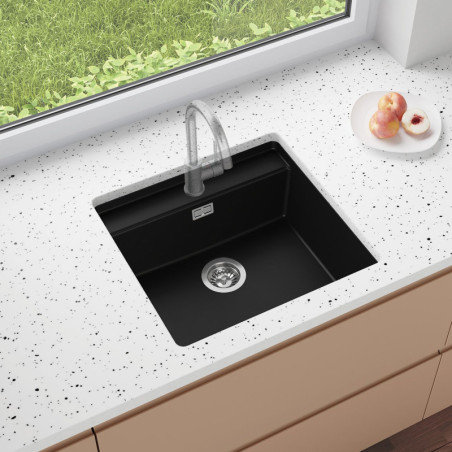 Multifunktional Einbecken Granit-Unterbauspüle ohne Abtropffläche Sodalite 60 Lower - mit Platz für Zubehör