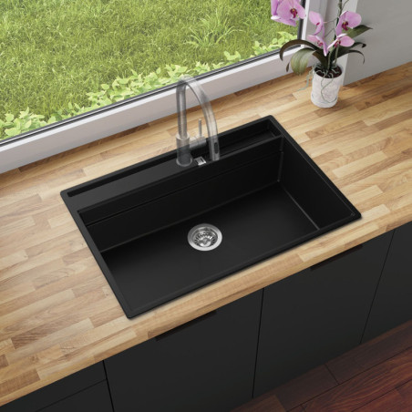 Multifunktional Einbecken Granitspüle ohne Abtropffläche Rubin 80 Clean Zone Two Levels - mit Platz für Zubehör