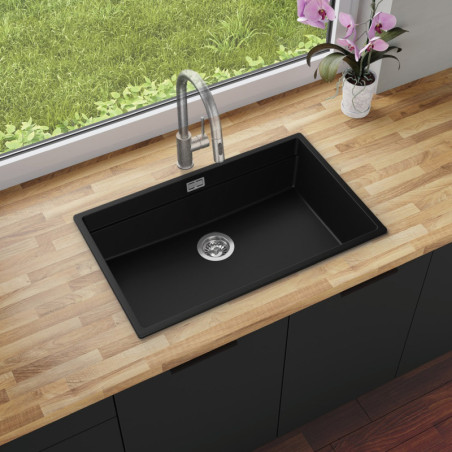 Multifunktional Einbecken Granitspüle ohne Abtropffläche Coral 80 Low Level Thin