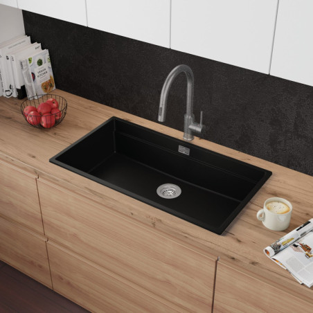 Multifunktional Einbecken Granitspüle ohne Abtropffläche Coral 90 Low Level Thin