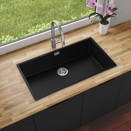 Multifunktional Einbecken Granitspüle ohne Abtropffläche Coral 90 Low Level Thin