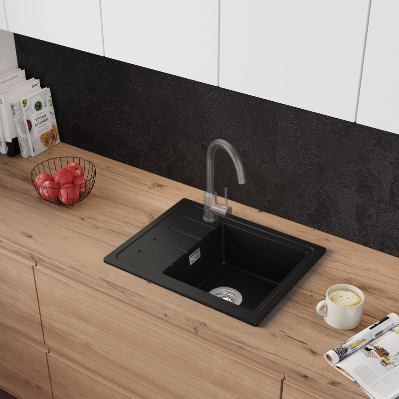 Ametyst 550-45 Simple - Egymedencés gránit konyhai mosogató csepegtetővel