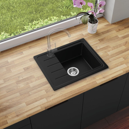 Einbecken Granitspüle mit Abtropffläche Ametyst 550-45 Simple