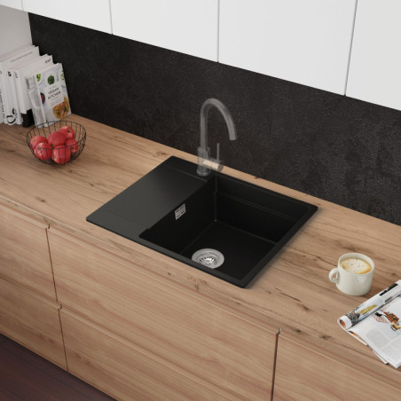 Multifunktional Einbecken Granitspüle mit Abtropffläche Pearl 620-50 Low Level