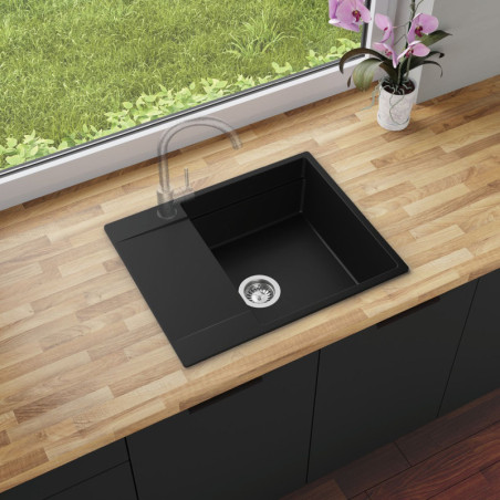 Multifunktional Einbecken Granitspüle mit Abtropffläche Pearl 620-50 Low Level